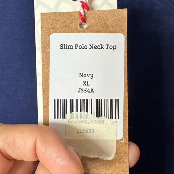 Woolovers Slim Polo‎ Neck Top in Navy Blue Size XL - Picture 4 of 12